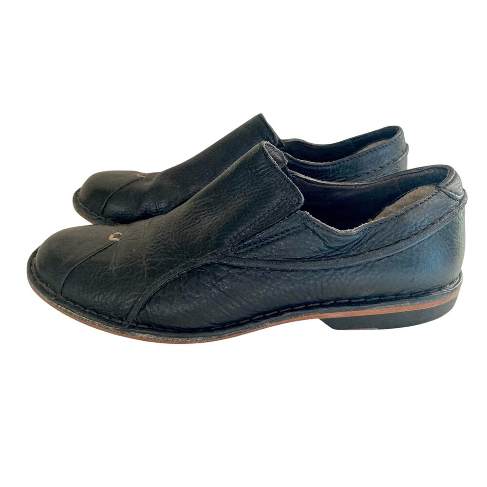 UGG Australia Men's Shoes Black Leather Loafer Size 10 Sheepskin